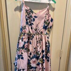 Pink and Blue Sleeveless Sundress with Spaghetti Straps
